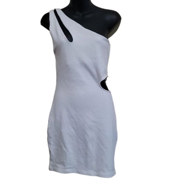 ZARA  Woman Mini Asymmetrical Cut-Out White Dress Size  Large NWT - Picture 8 of 10
